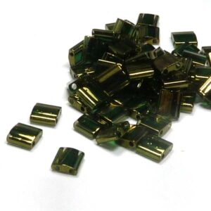 Tila Bead ”TL306” Olive Green Gold Luster 5*5*1,9 mm 5 gr