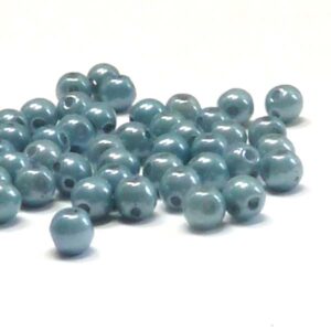 RounDuo mini ”03000-14464” Chalk White Baby Blue Luster 4 mm 50