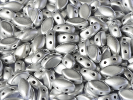 IrisDuo® ”01700” Bright Silver Aluminium, 2-hålspärla 7*4 mm 30