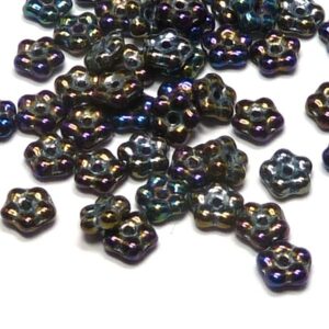 Forget-me-not bead ”23980-21405” Jet White Iris, 5 mm, 50 st