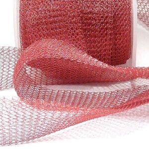 Röd wirelace – mesh,  18 mm bred, 50 m