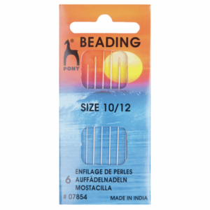 Pony beading needle – pärlnålar nr 10 och 12, 6 st